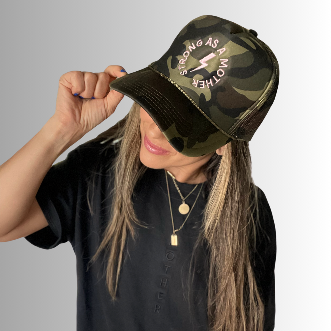 Strong as a mother® Embroidered Trucker Hat - Camo