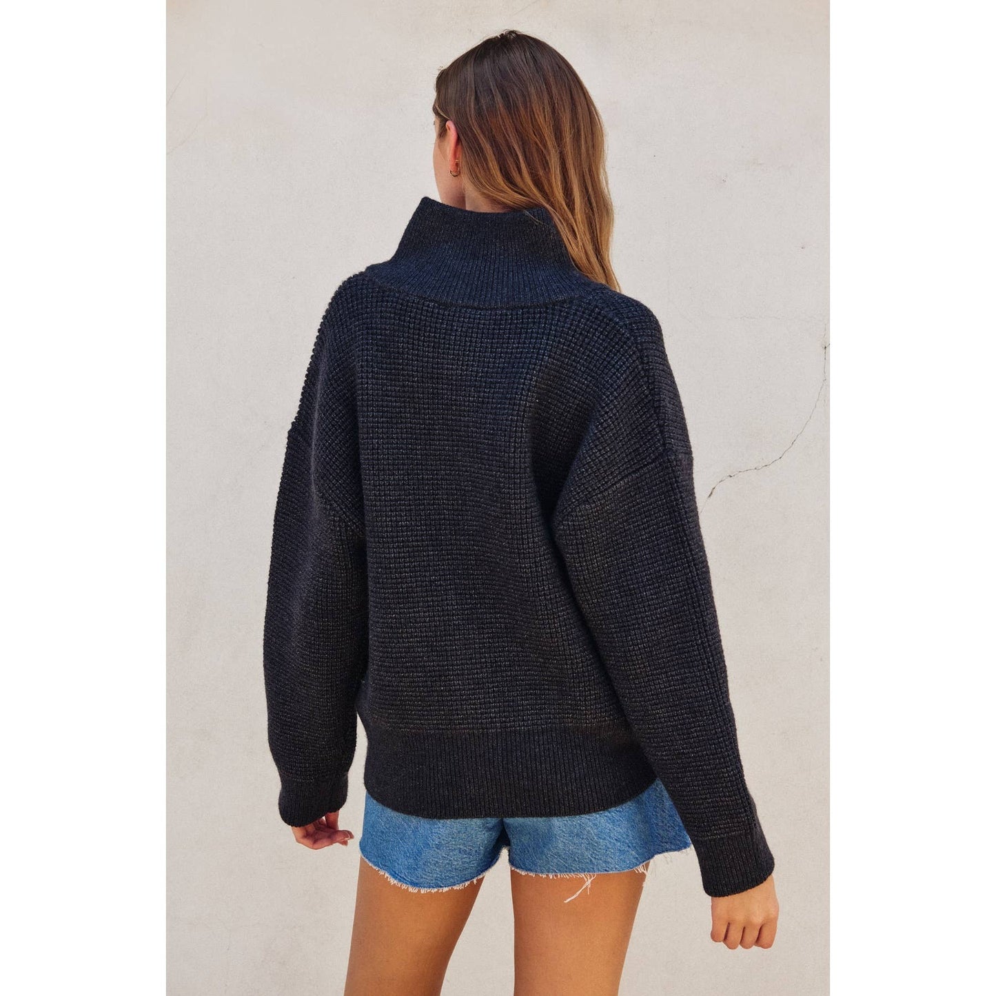 Two Way Zip Waffle Knit Zip Up