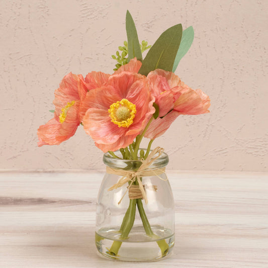 Peach Poppies Vase