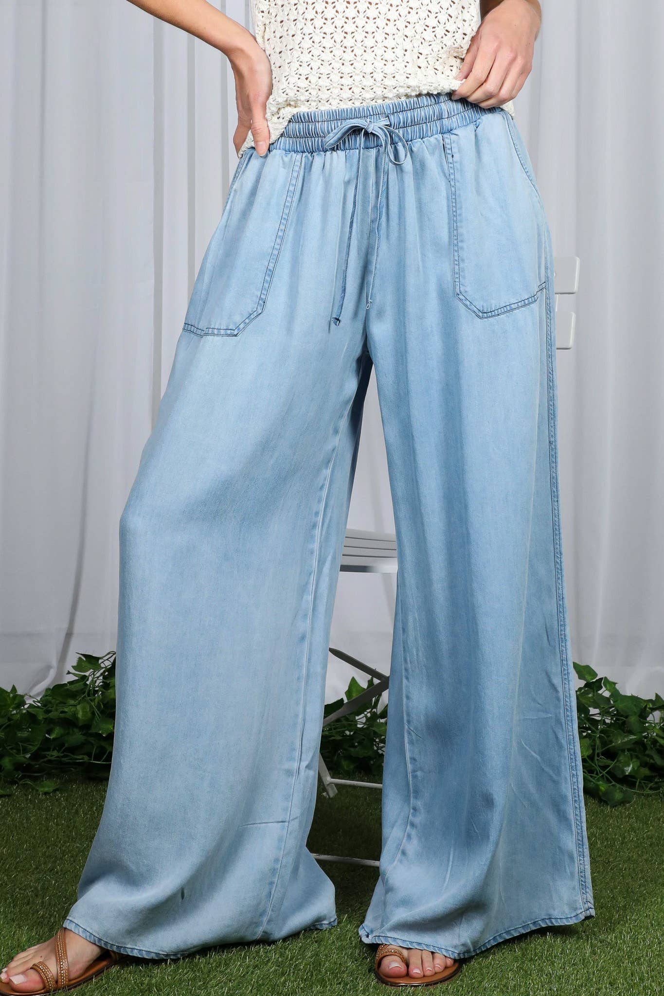 Chambray Denim Pants