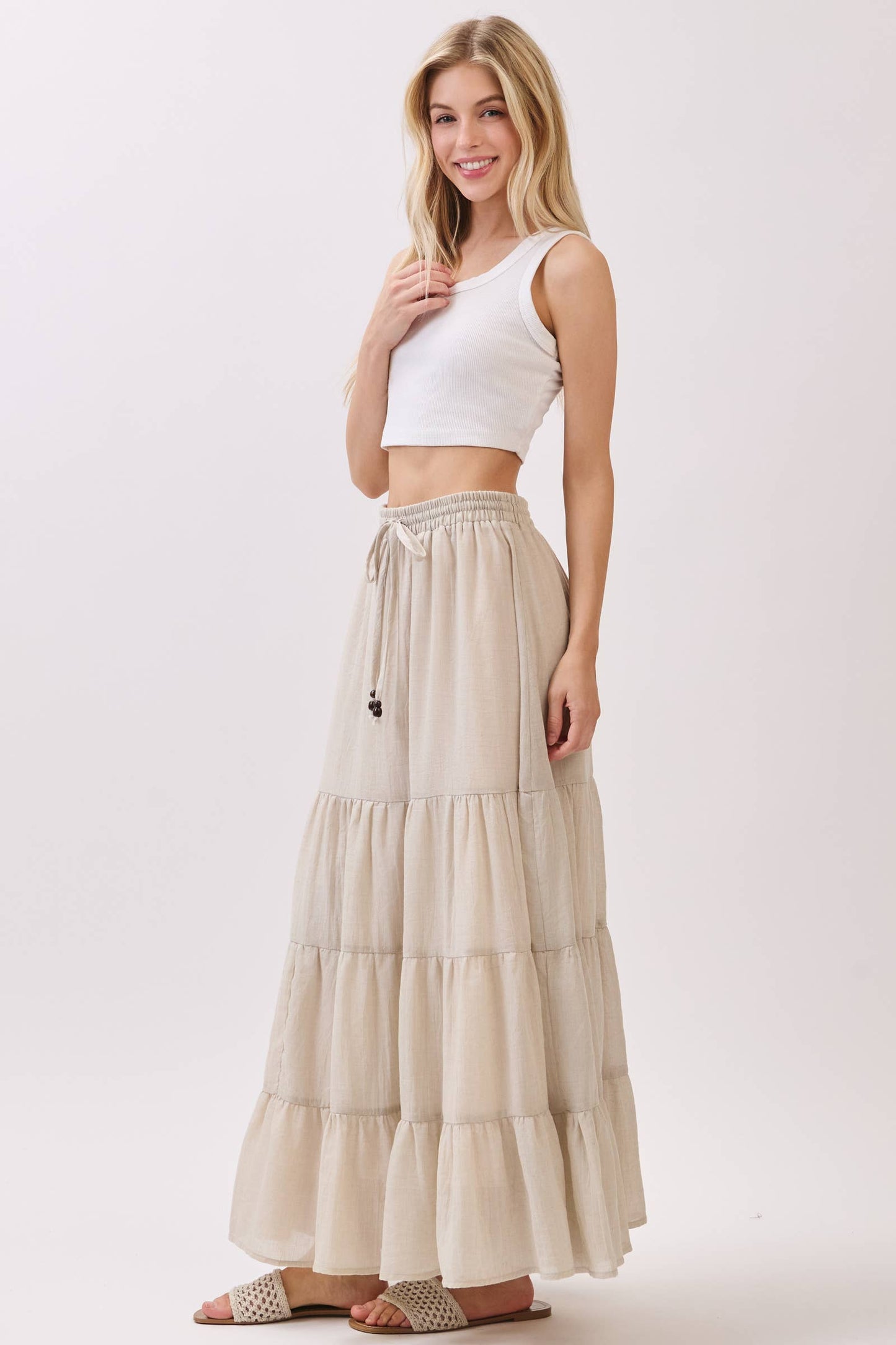 Coconut Tie Maxi Skirt