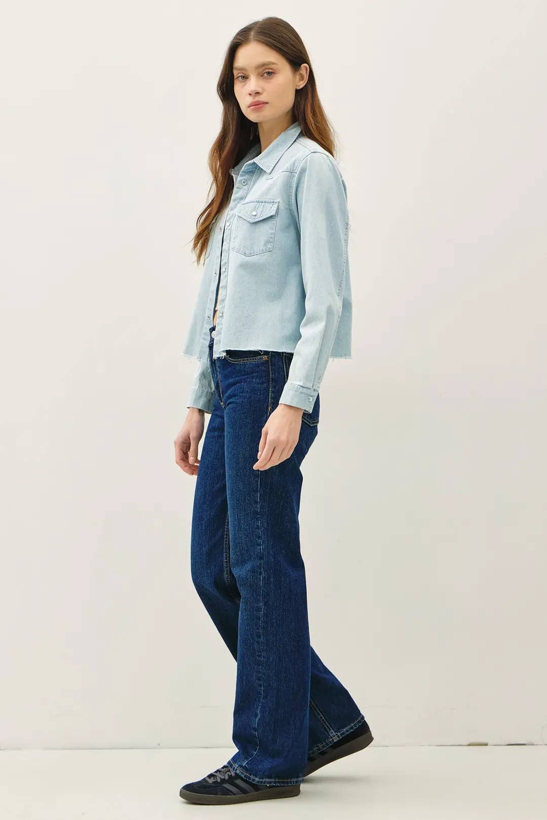 KENNEDY DENIM CROPPED SHACKET