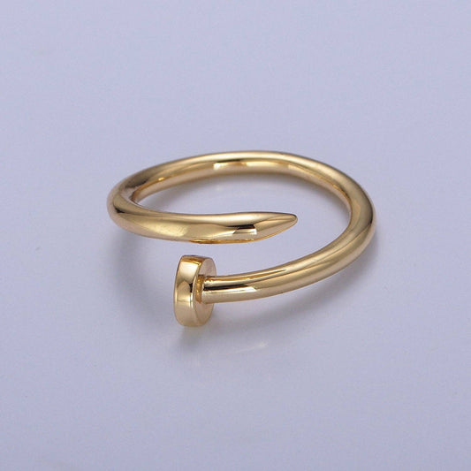 Dainty Nail Ring Minimalist Gold Ring