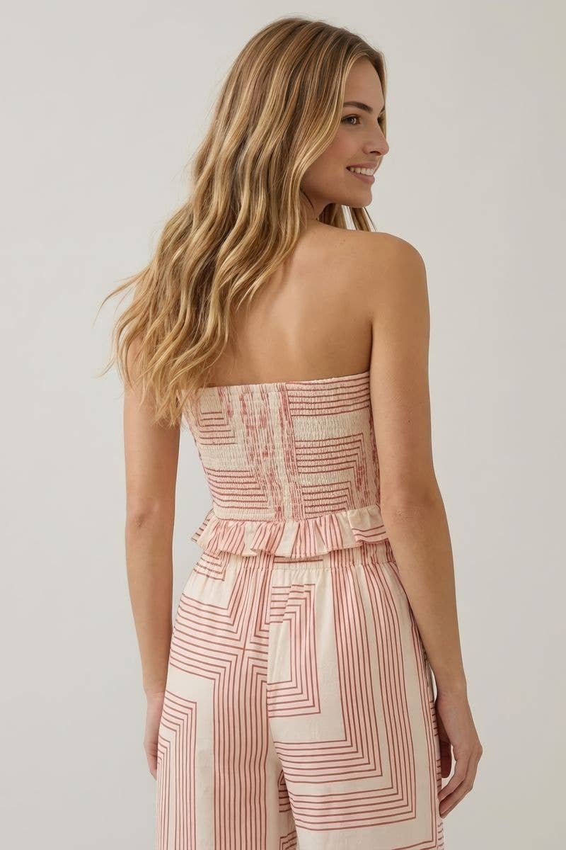 GEO SMOCKED TUBE TOP