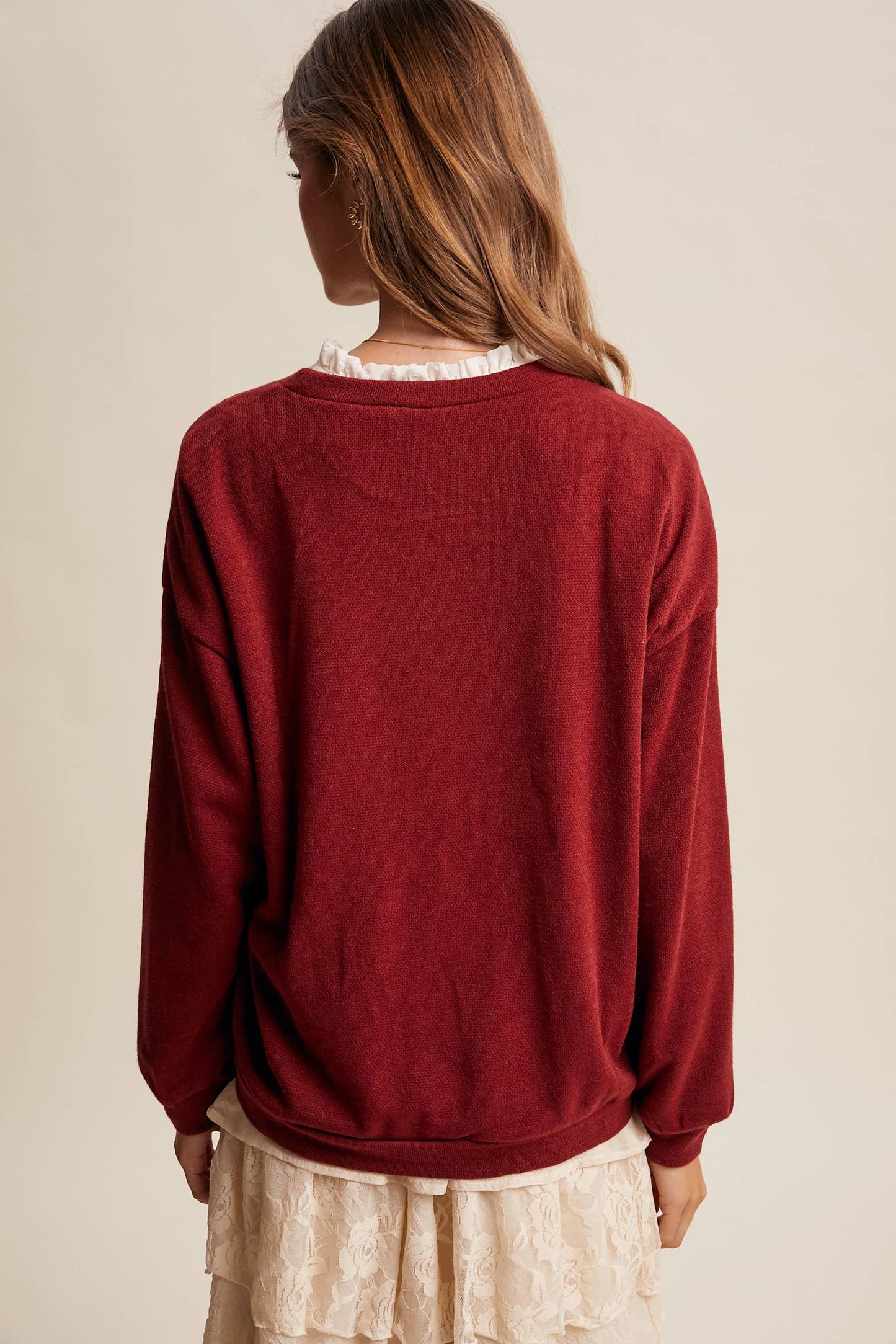 Brushed Knit Pullover Top