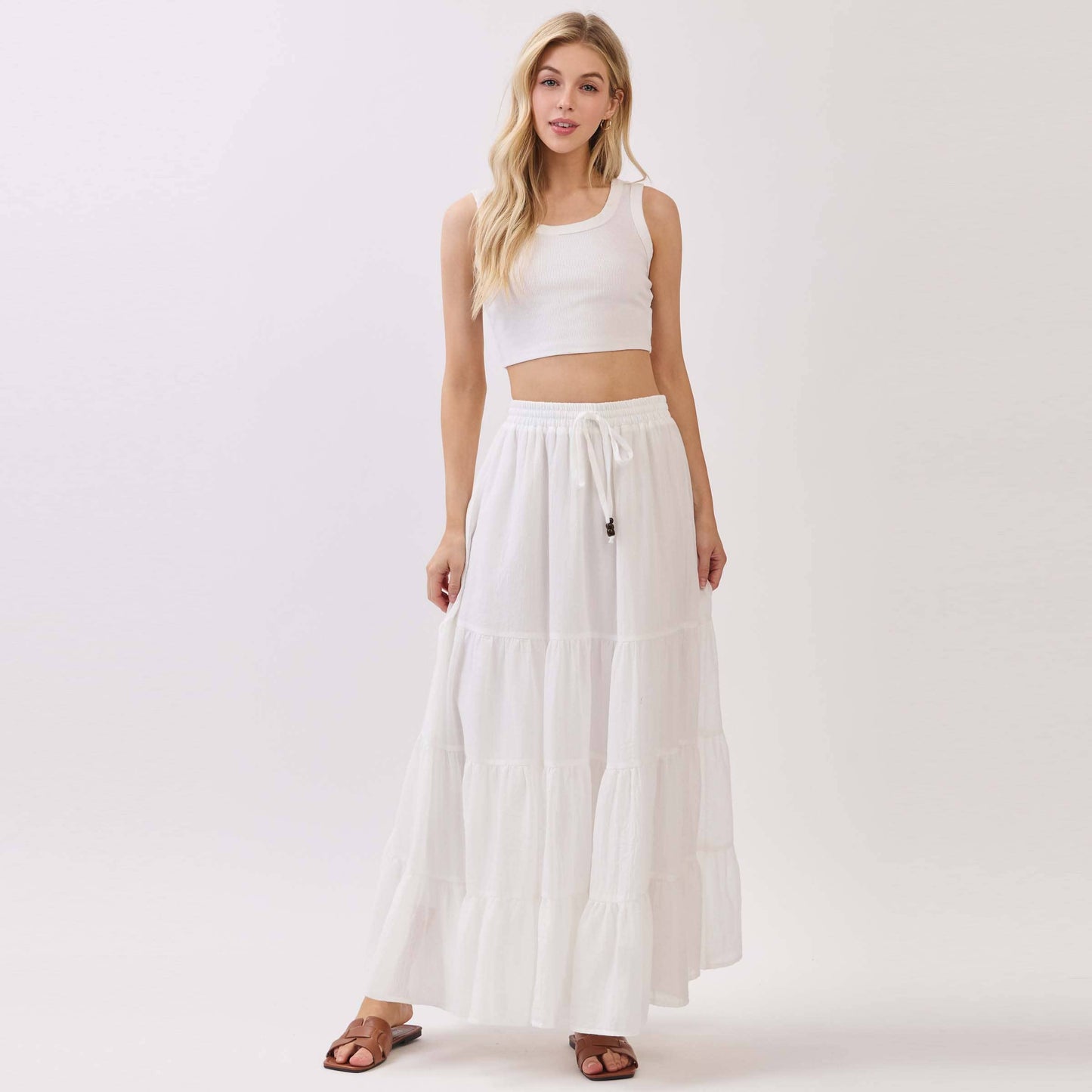 Coconut Tie Maxi Skirt