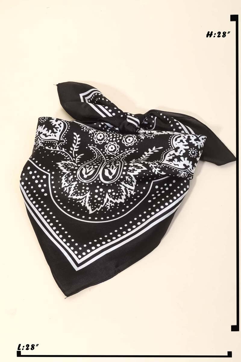 Light Paisley Design Square Scarf
