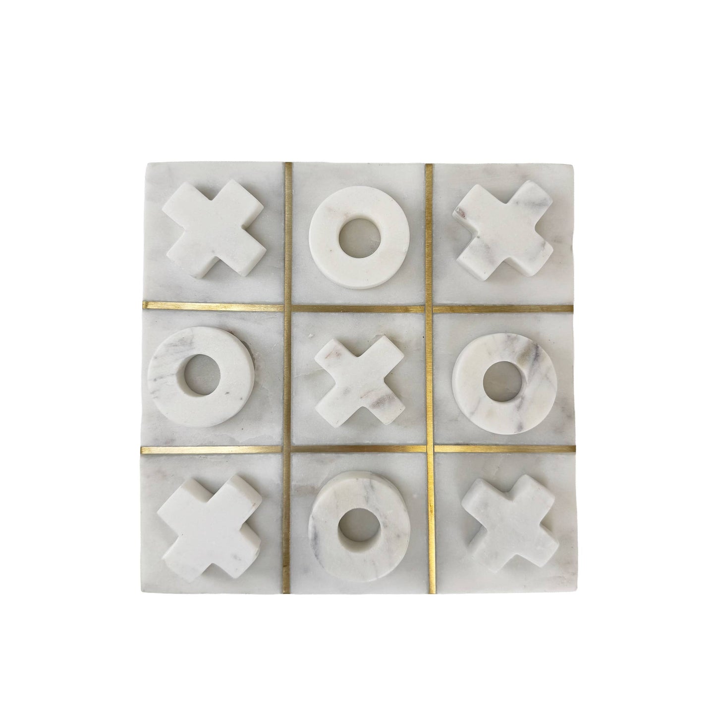 Decorative White Marble Tic Tac Toe