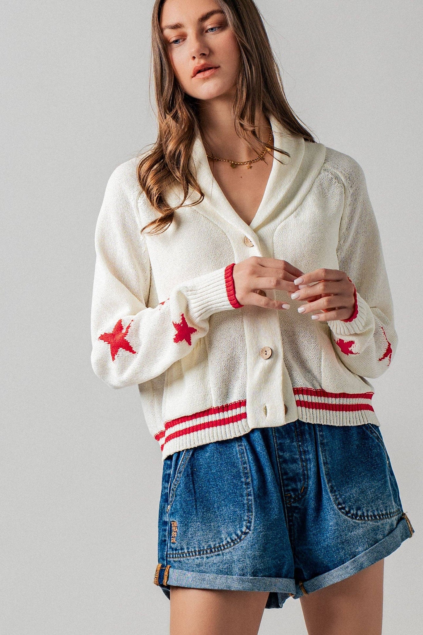 American Flag Knit Cardigan