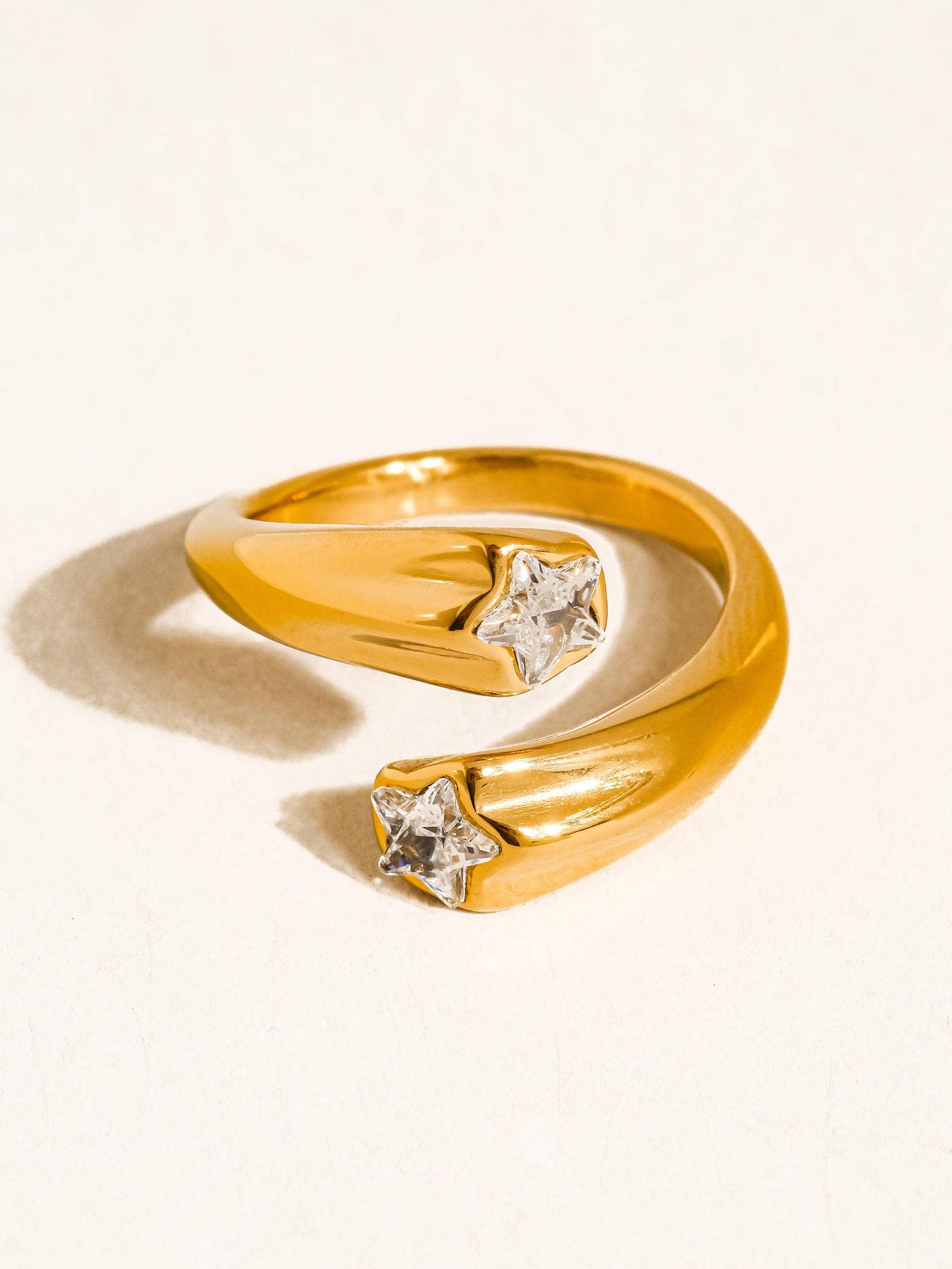 Double Star CZ Ring