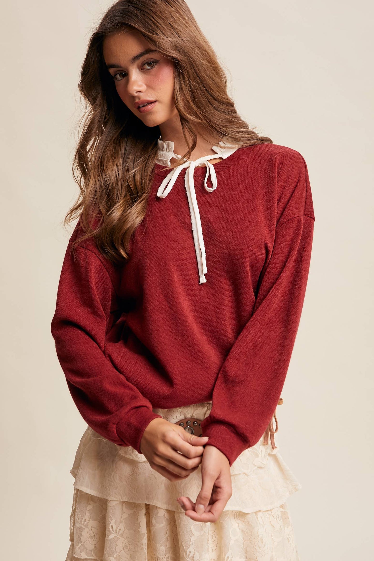 Brushed Knit Pullover Top