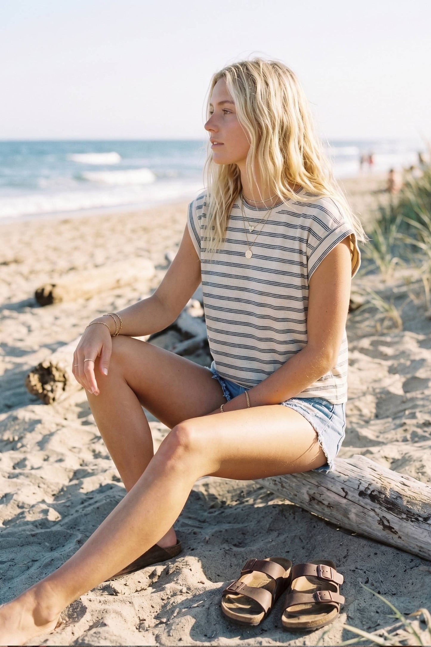 Striped Cap Sleeve Top