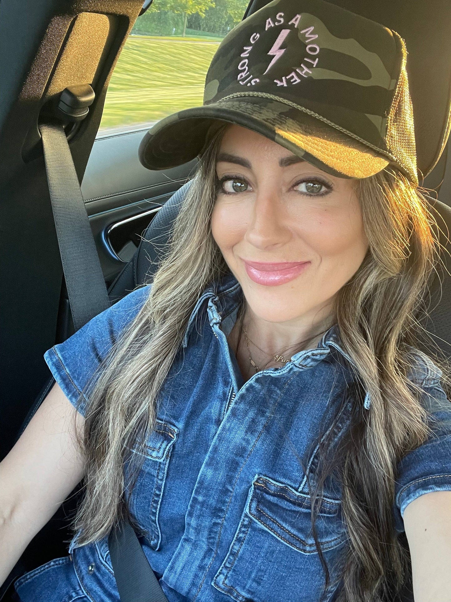 Strong as a mother® Embroidered Trucker Hat - Camo