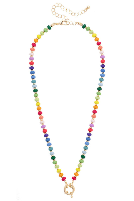 Sunday Rainbow Beaded Necklace in Multi