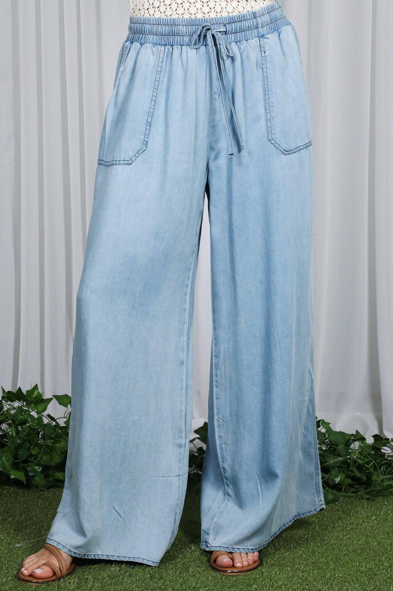 Chambray Denim Pants