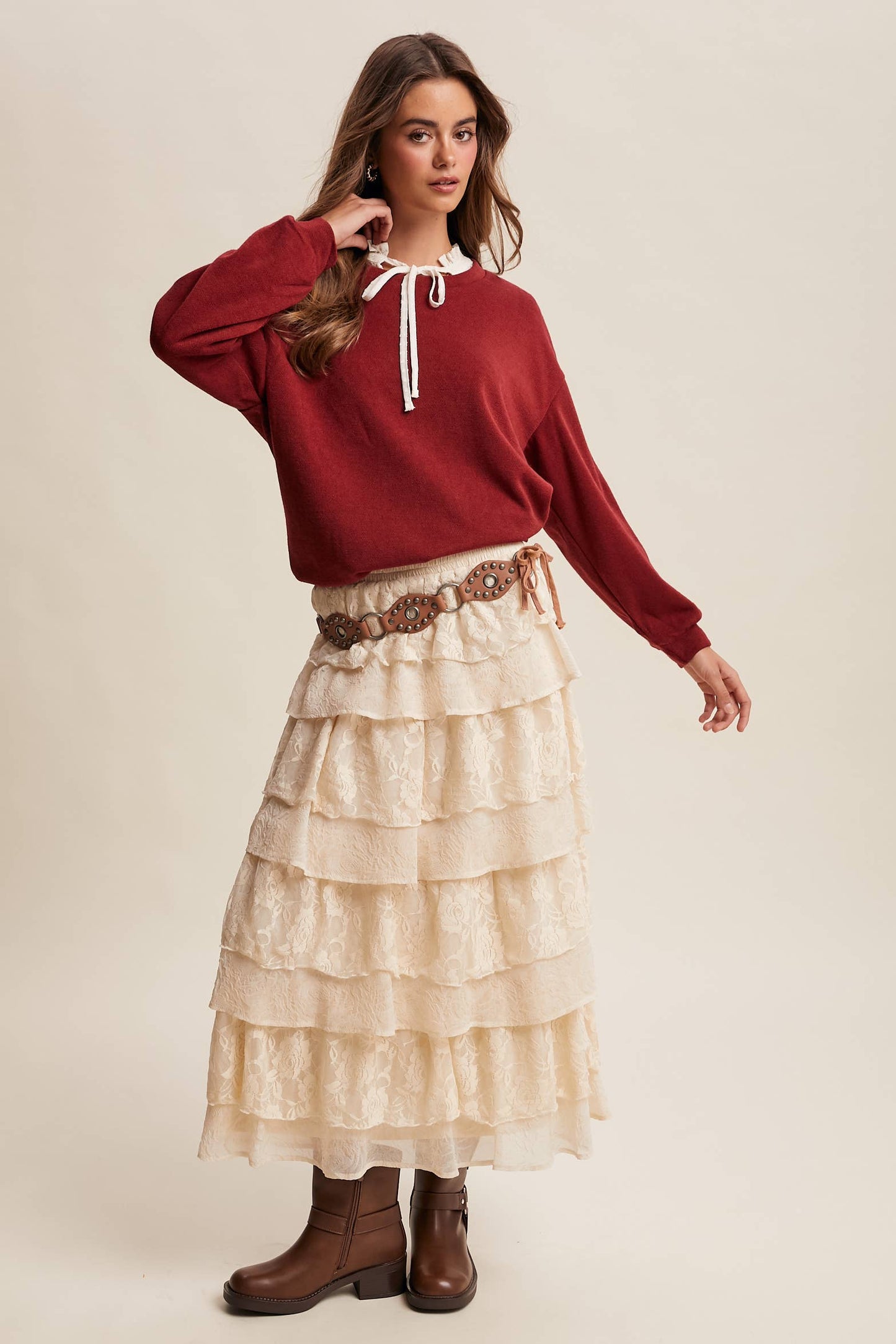 Brushed Knit Pullover Top