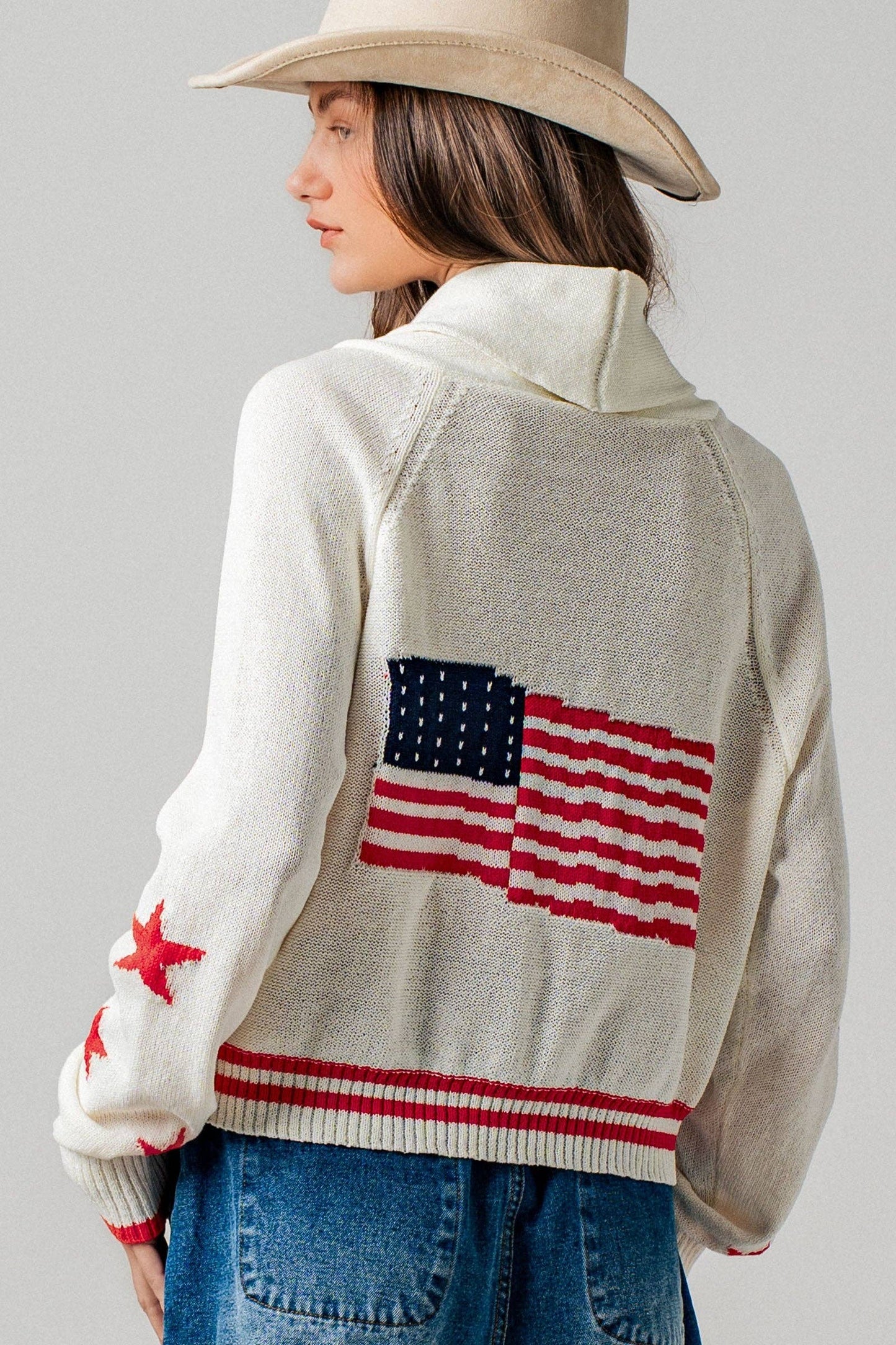 American Flag Knit Cardigan
