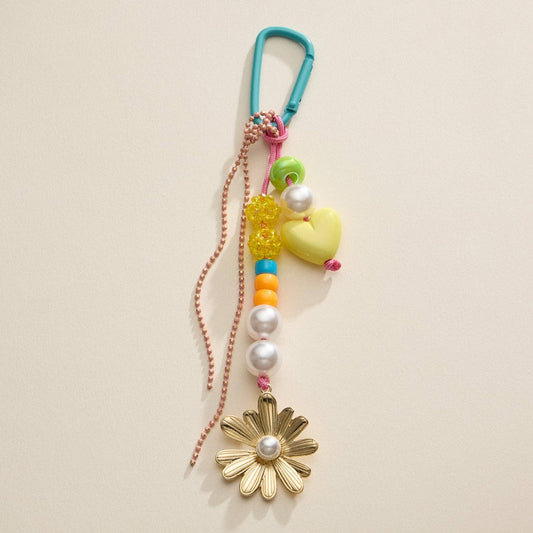 Floral Beaded Bag Charm