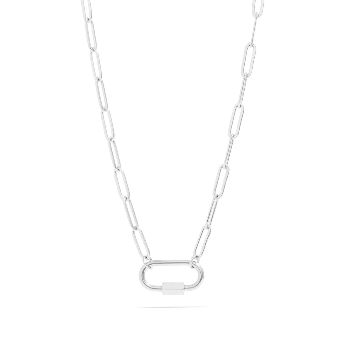 Gold Paperclip Carabiner Necklace