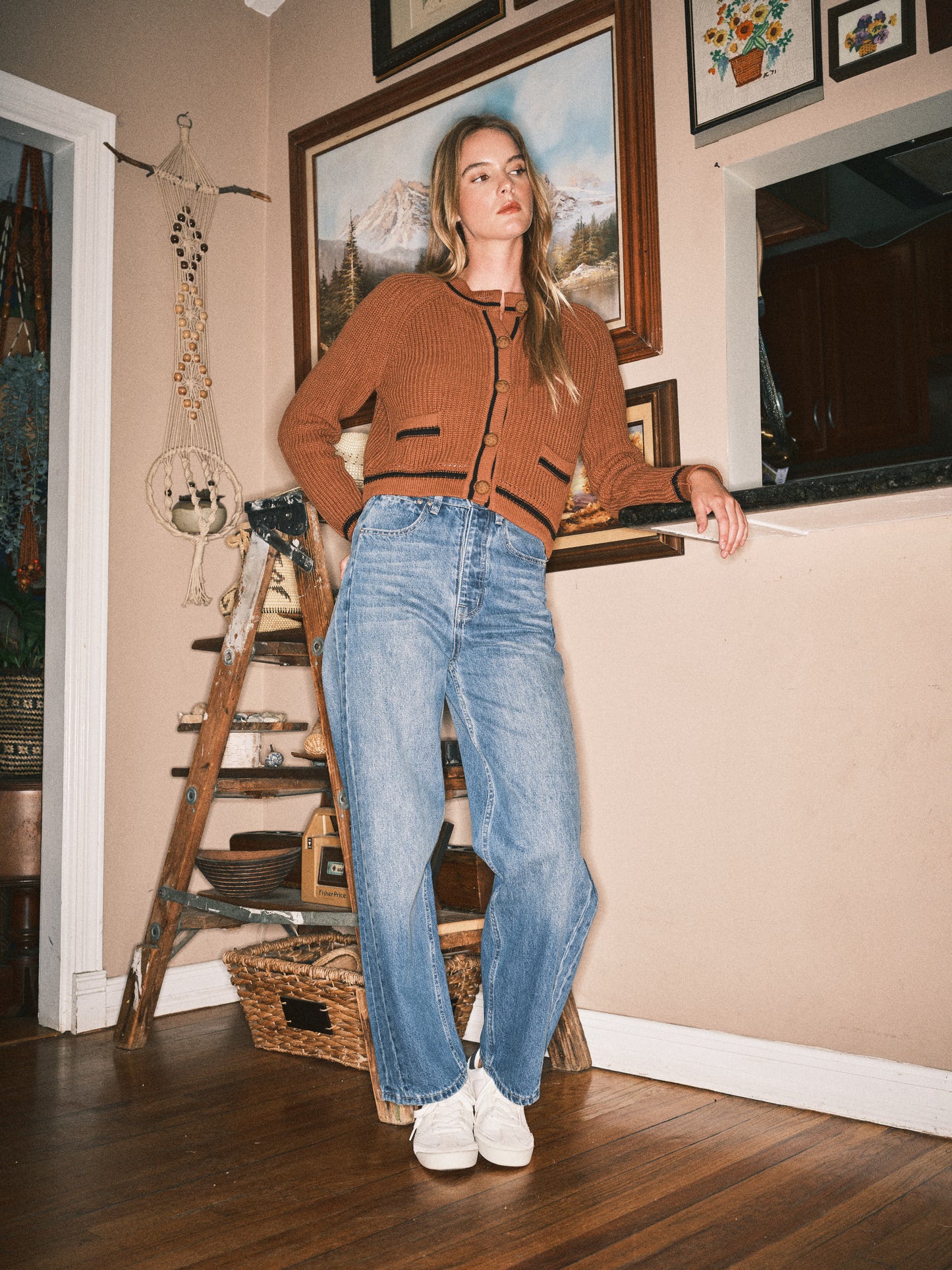 NUTMEG CHUNKY BUTTON DOWN CARDIGAN