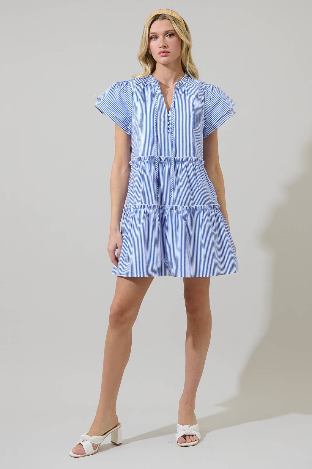 Blues Empire Tiered Mini Dress