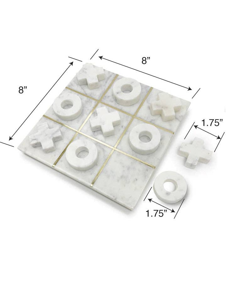 Decorative White Marble Tic Tac Toe