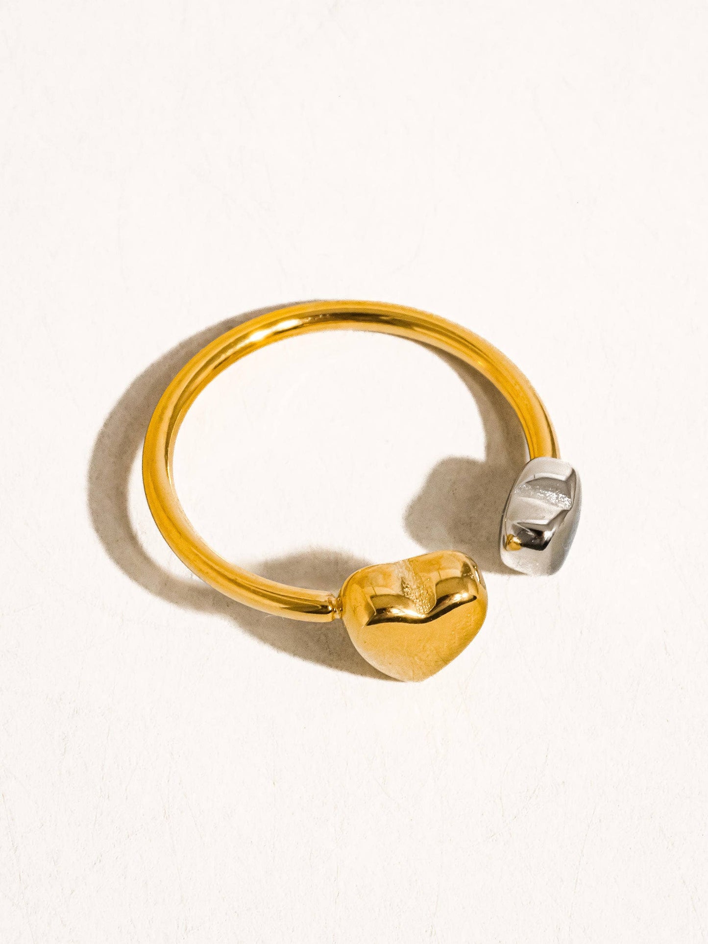 Loanni Two Tone Heart Ring