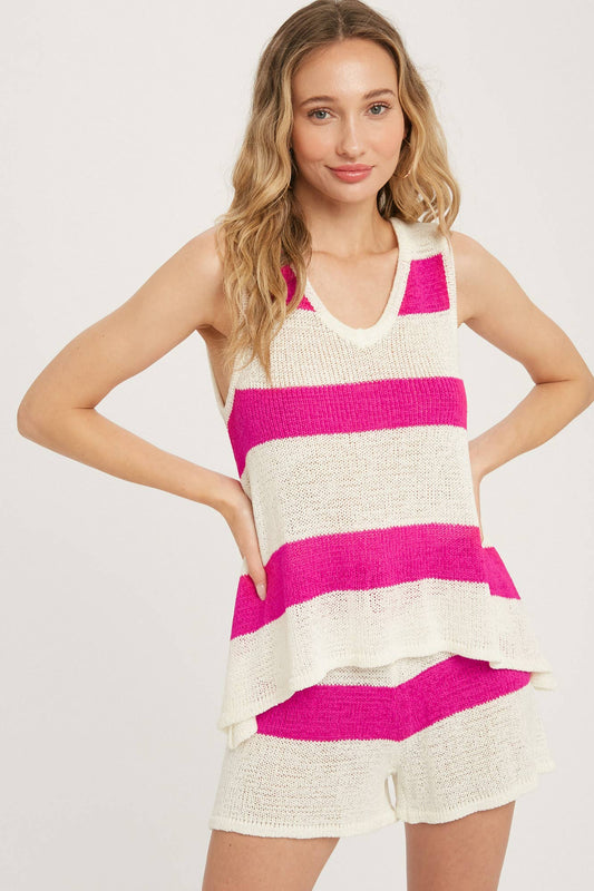 STRIPE KNIT LOUNGE SET