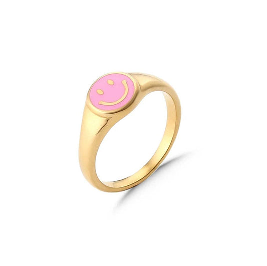 Pink Stay Smilin' Ring- Tarnish Resistant