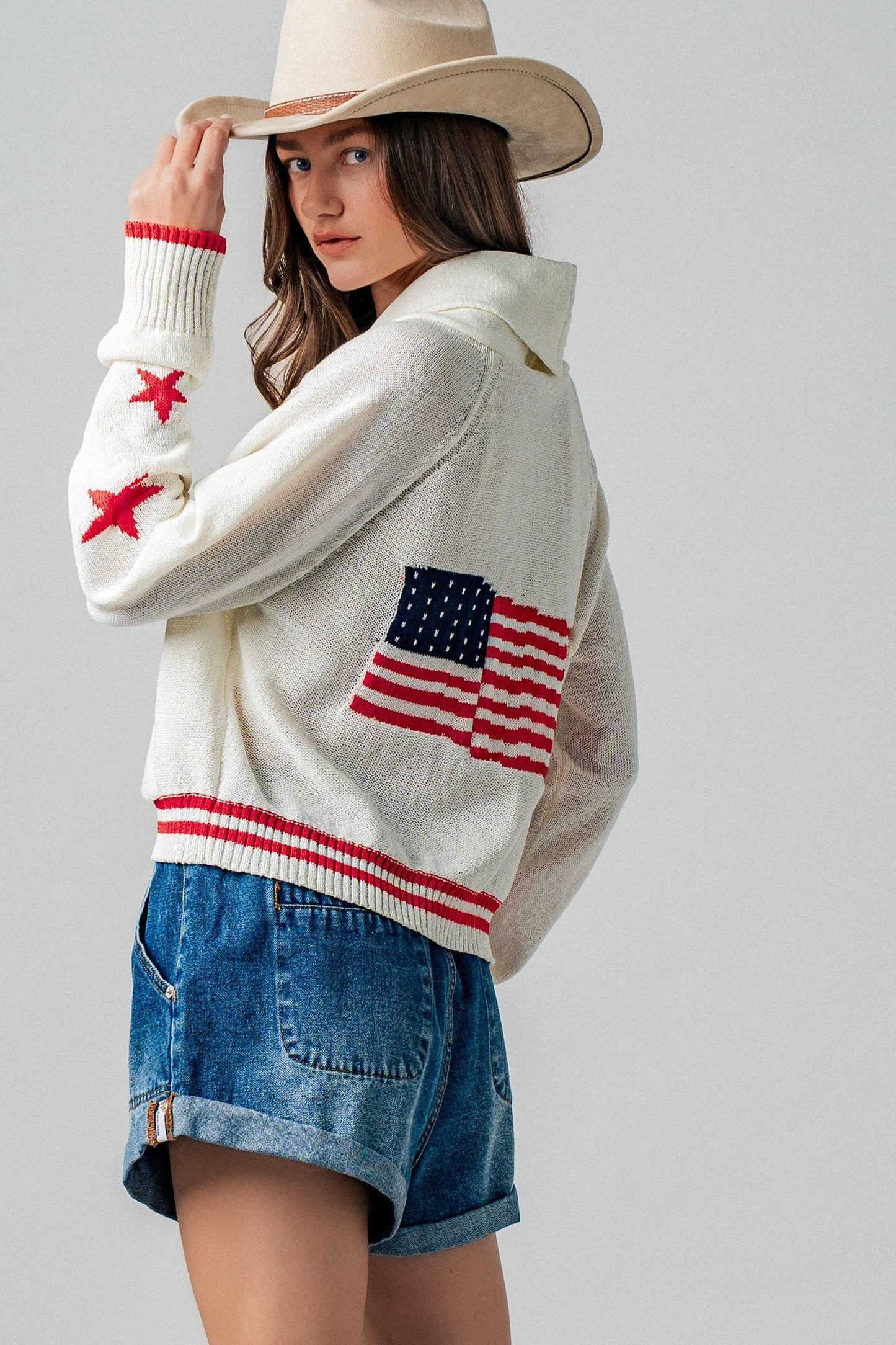 American Flag Knit Cardigan