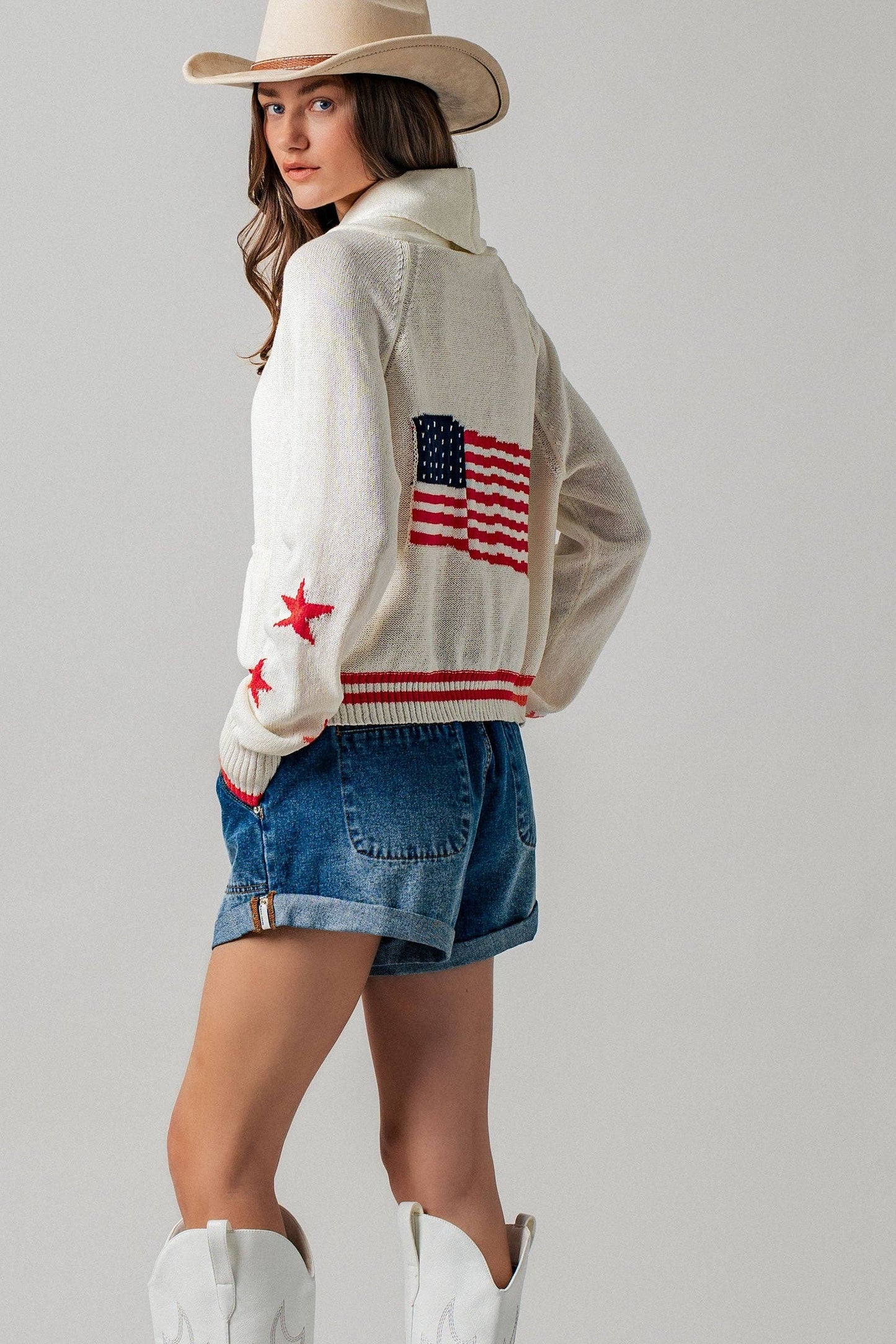 American Flag Knit Cardigan