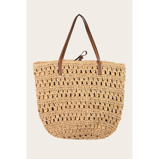 Straw Braided Tote Bag