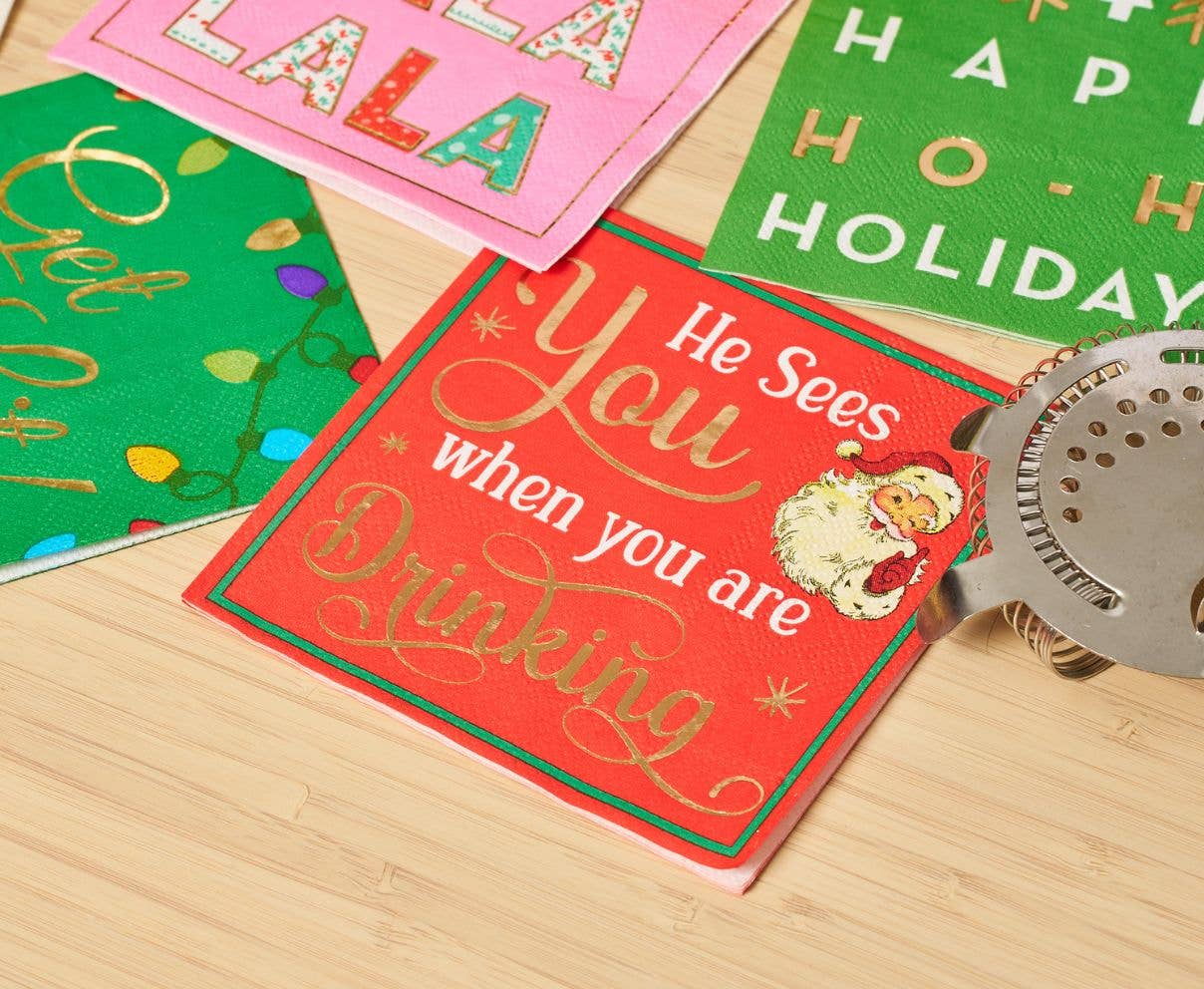 'He Sees You...' Cocktail Napkins/26pk