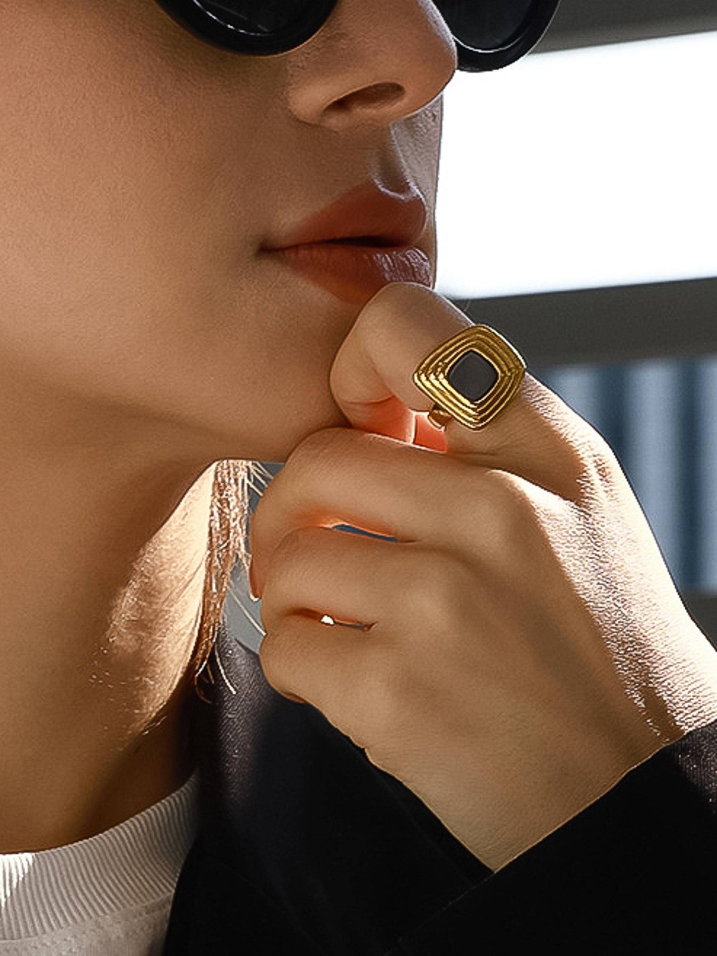 Auricca Abstract Open Statement Ring