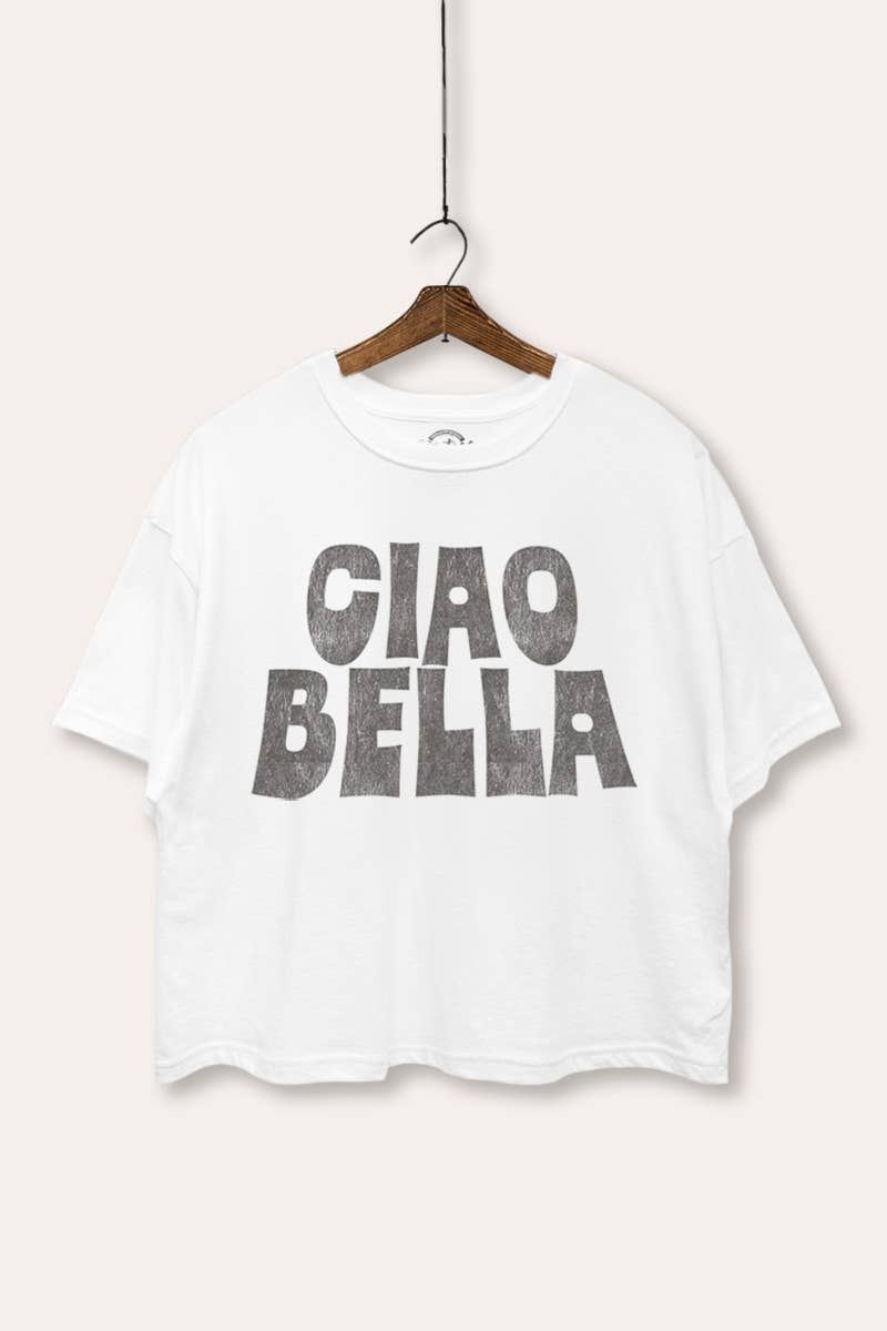 CIAO BELLA GRAPHIC BOXY CROP TOP