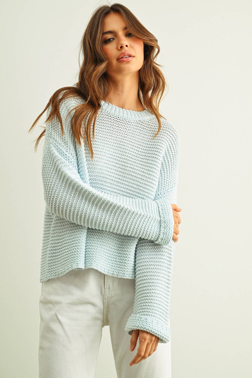 ROUND NECK SWEATER KNITTED TOP