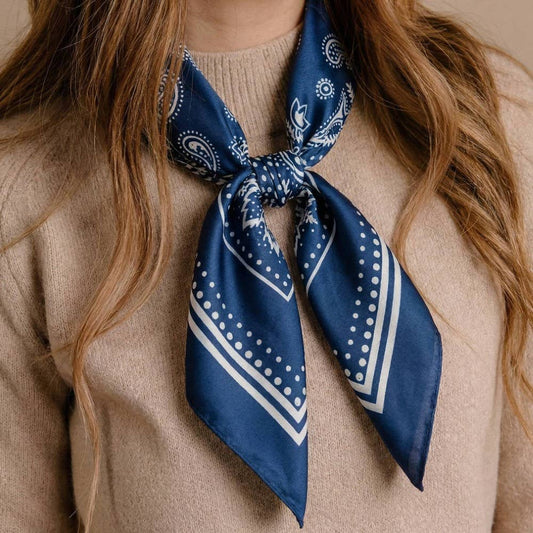 Light Paisley Design Square Scarf