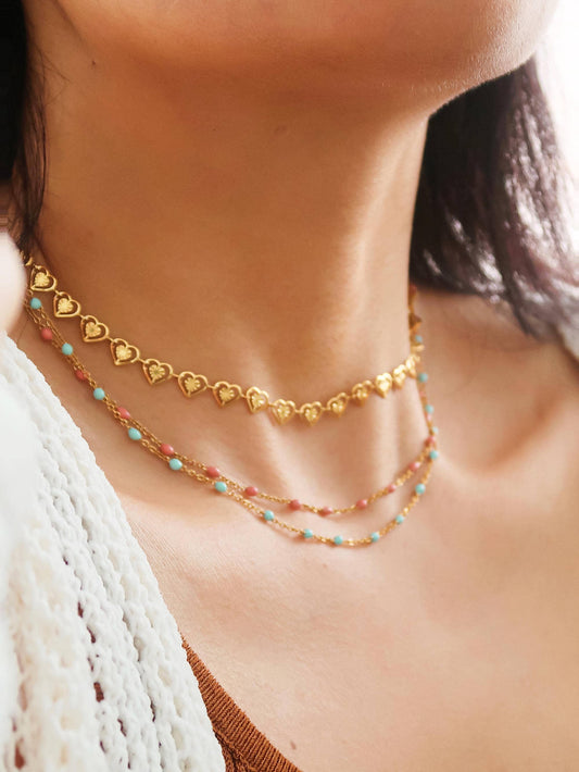 Soleil Beaded Petite Chain Necklace