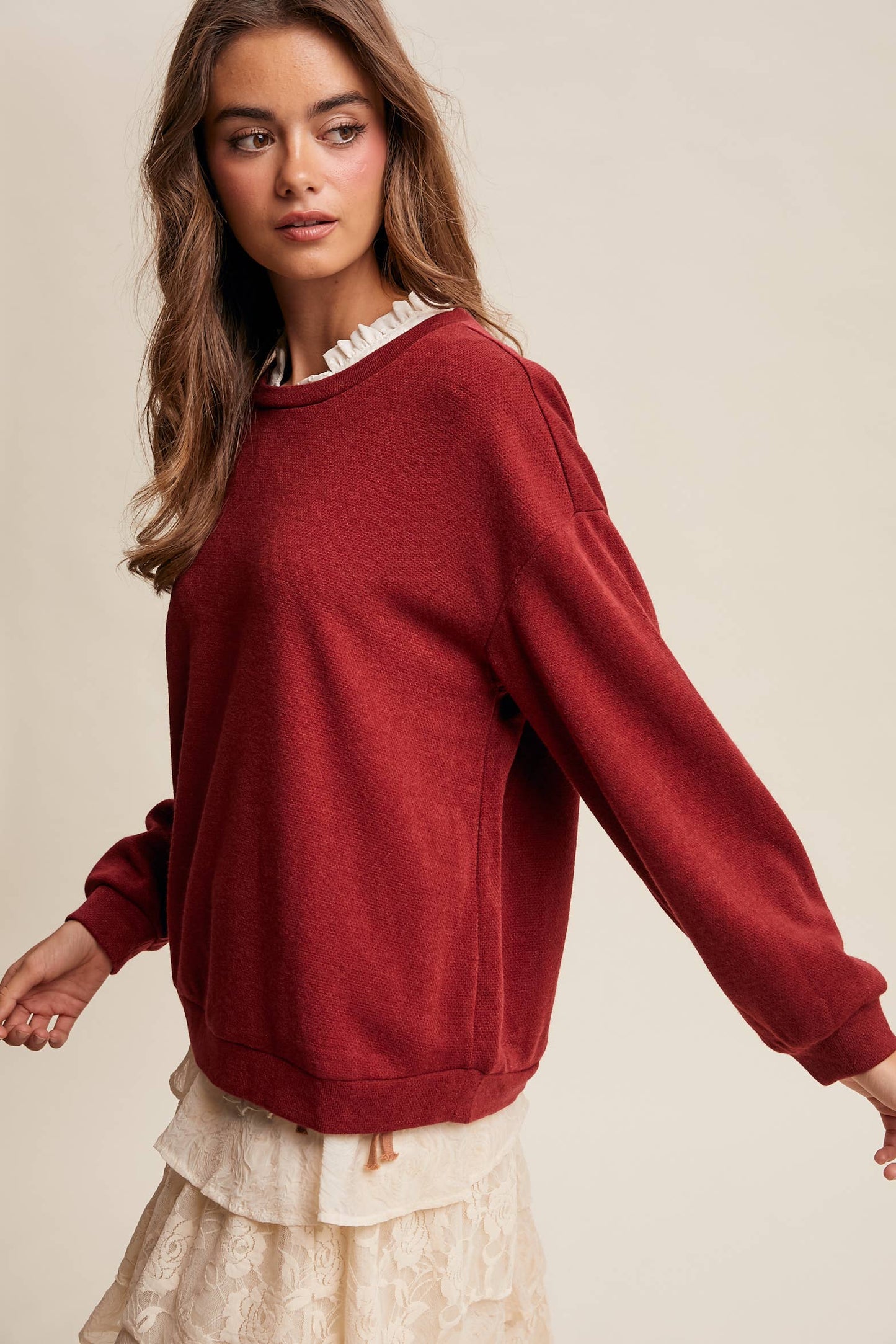 Brushed Knit Pullover Top