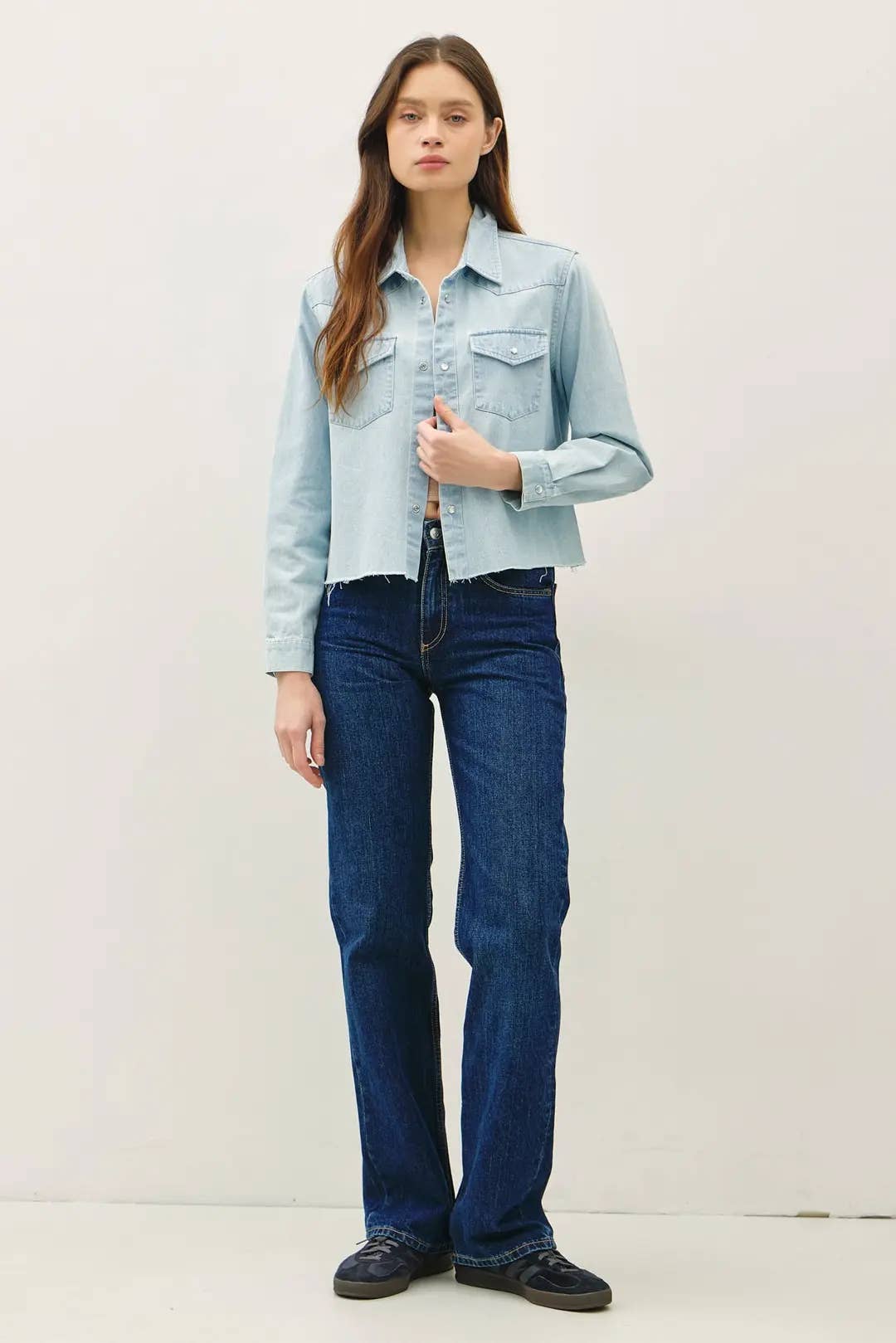KENNEDY DENIM CROPPED SHACKET