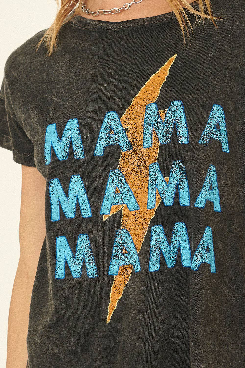 Thunder Mama Mineral Washed Vintage Graphic Tee