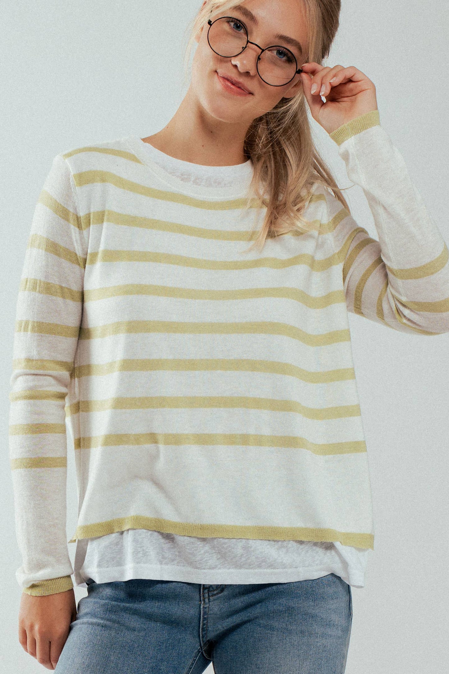 Crew Neck Long Sleeve Relaxed Fit Casual Sweater Top