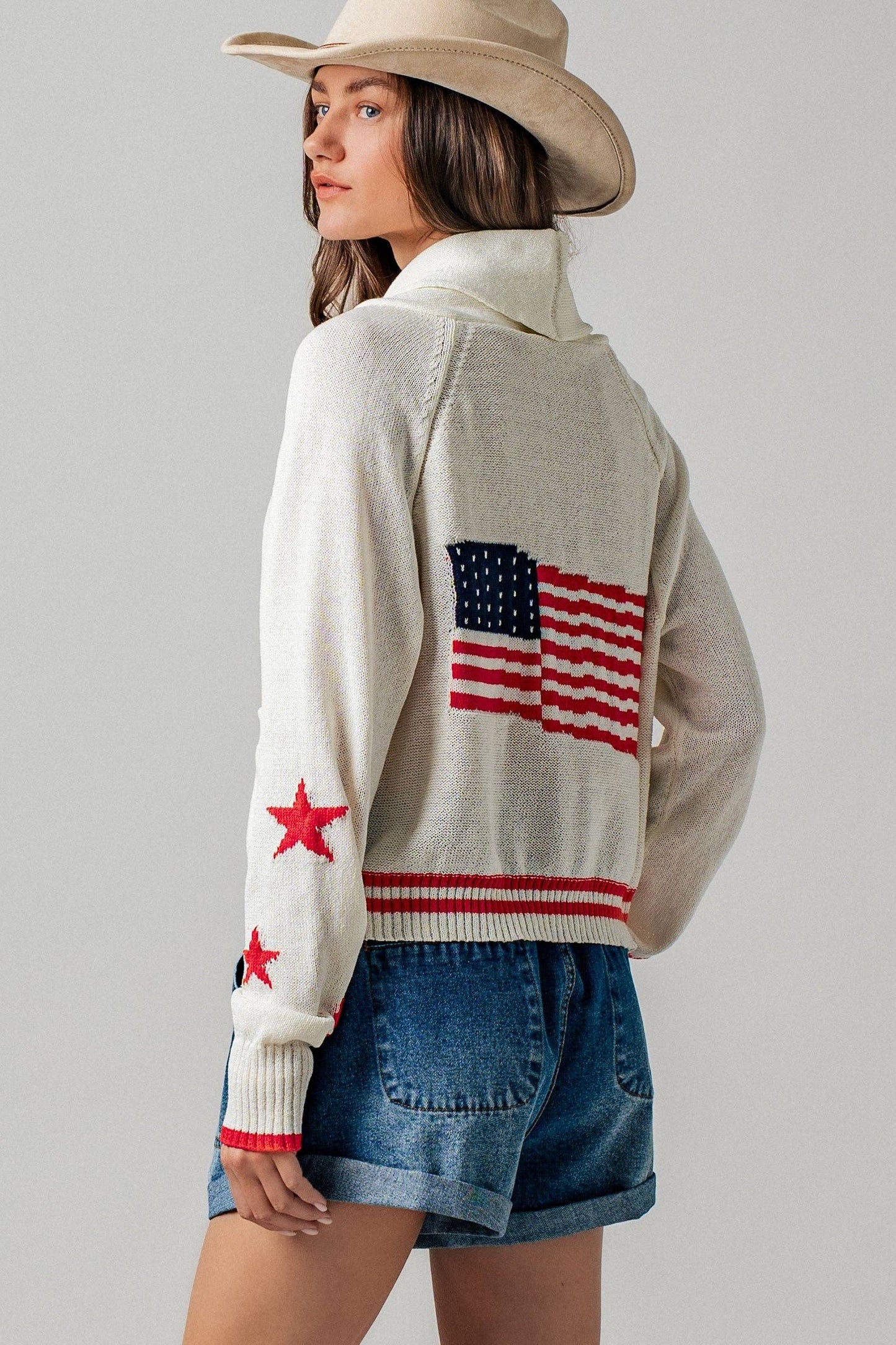 American Flag Knit Cardigan