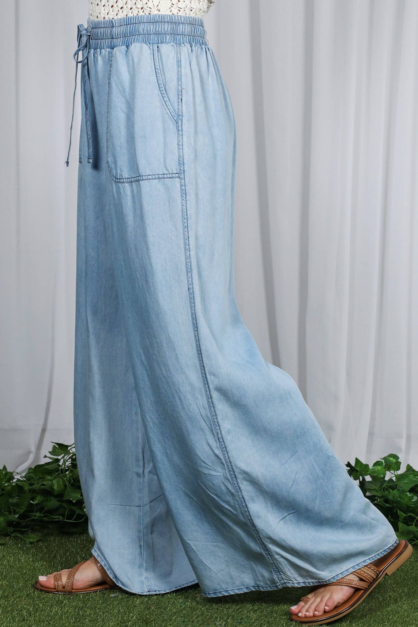 Chambray Denim Pants