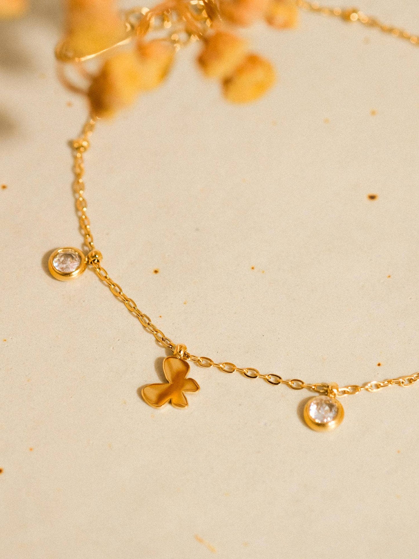 Jersey Butterfly Charm Bracelet