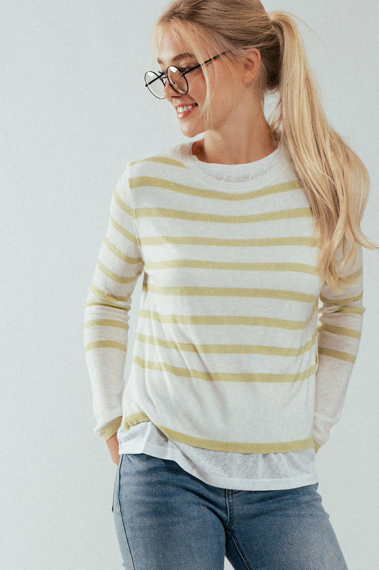 Crew Neck Long Sleeve Relaxed Fit Casual Sweater Top