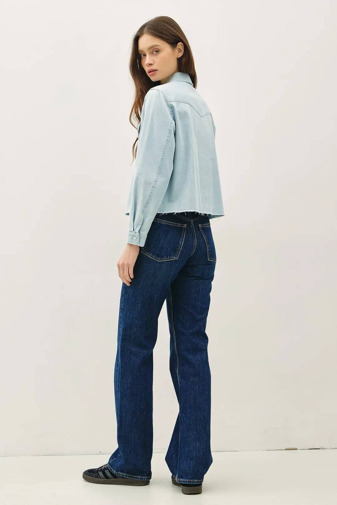 KENNEDY DENIM CROPPED SHACKET