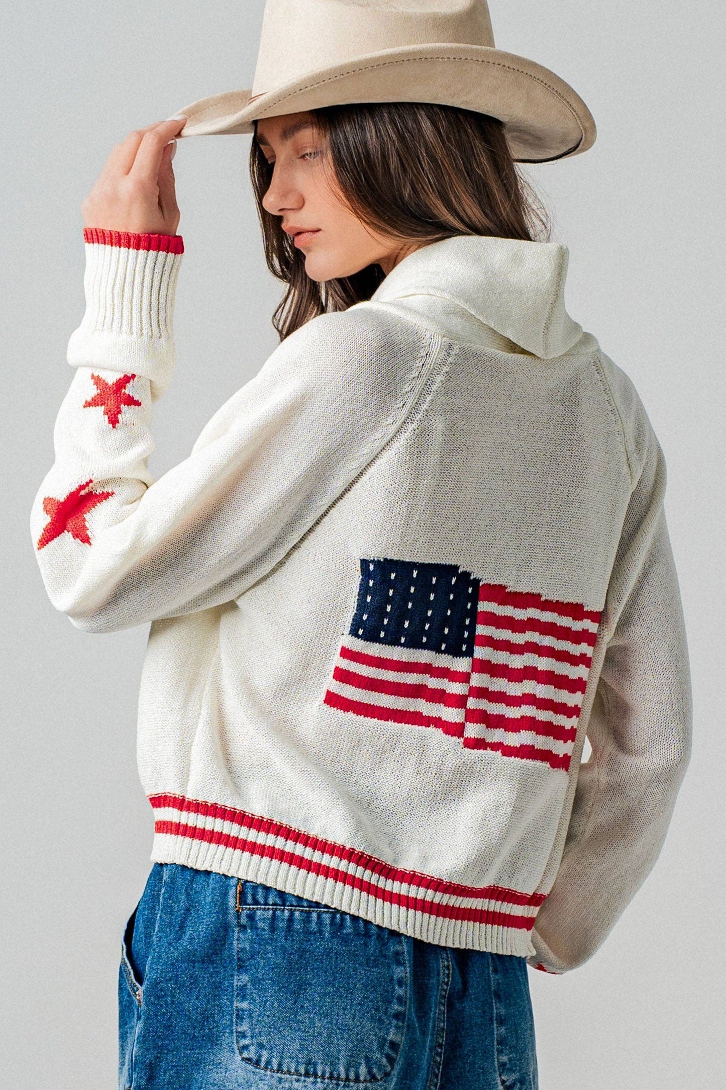 American Flag Knit Cardigan